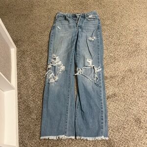 Cello Light Blue Distressed Flare Jeans